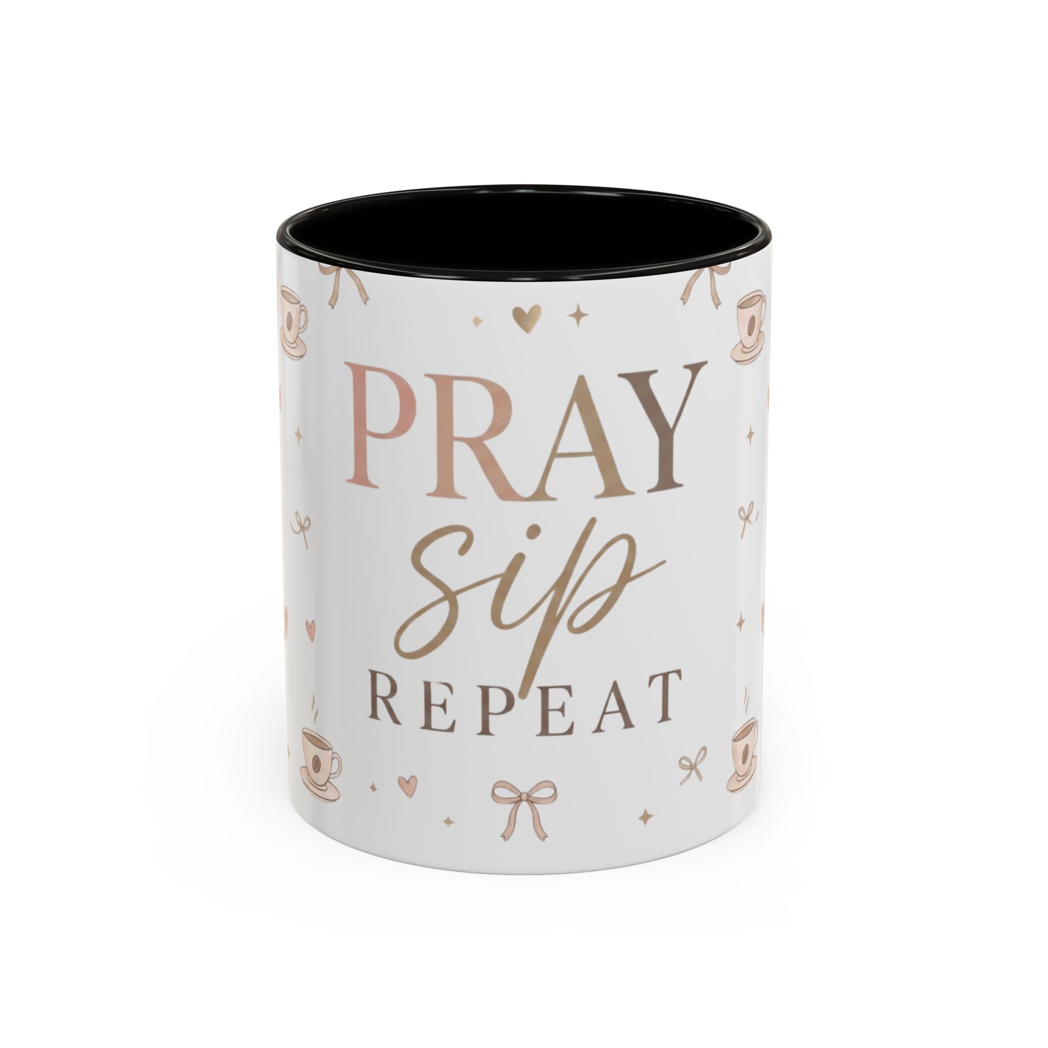 Pray Sip Repeat Coffee Mug — Inspirational Christian Tea Cup (11oz )