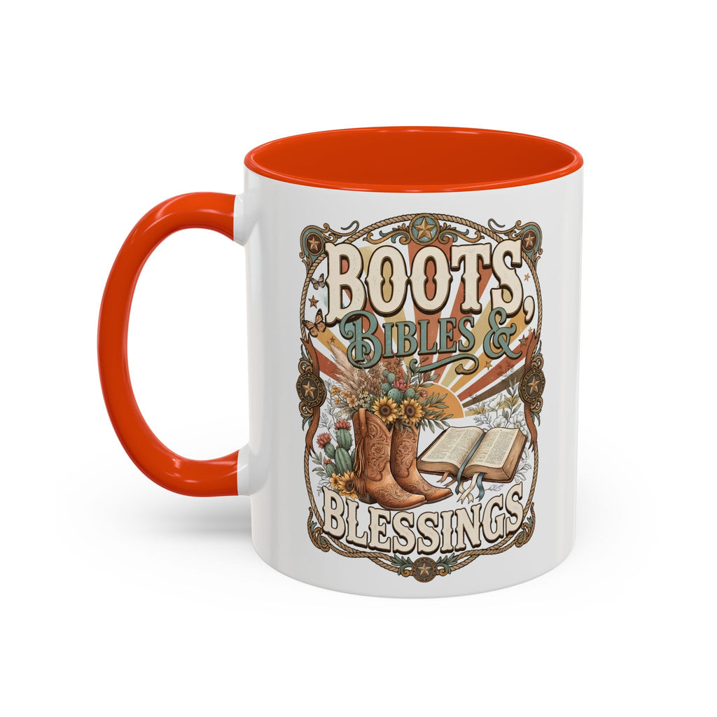 Boots Bibles Blessings Mug — Country Western Coffee Cup (11oz/15oz)