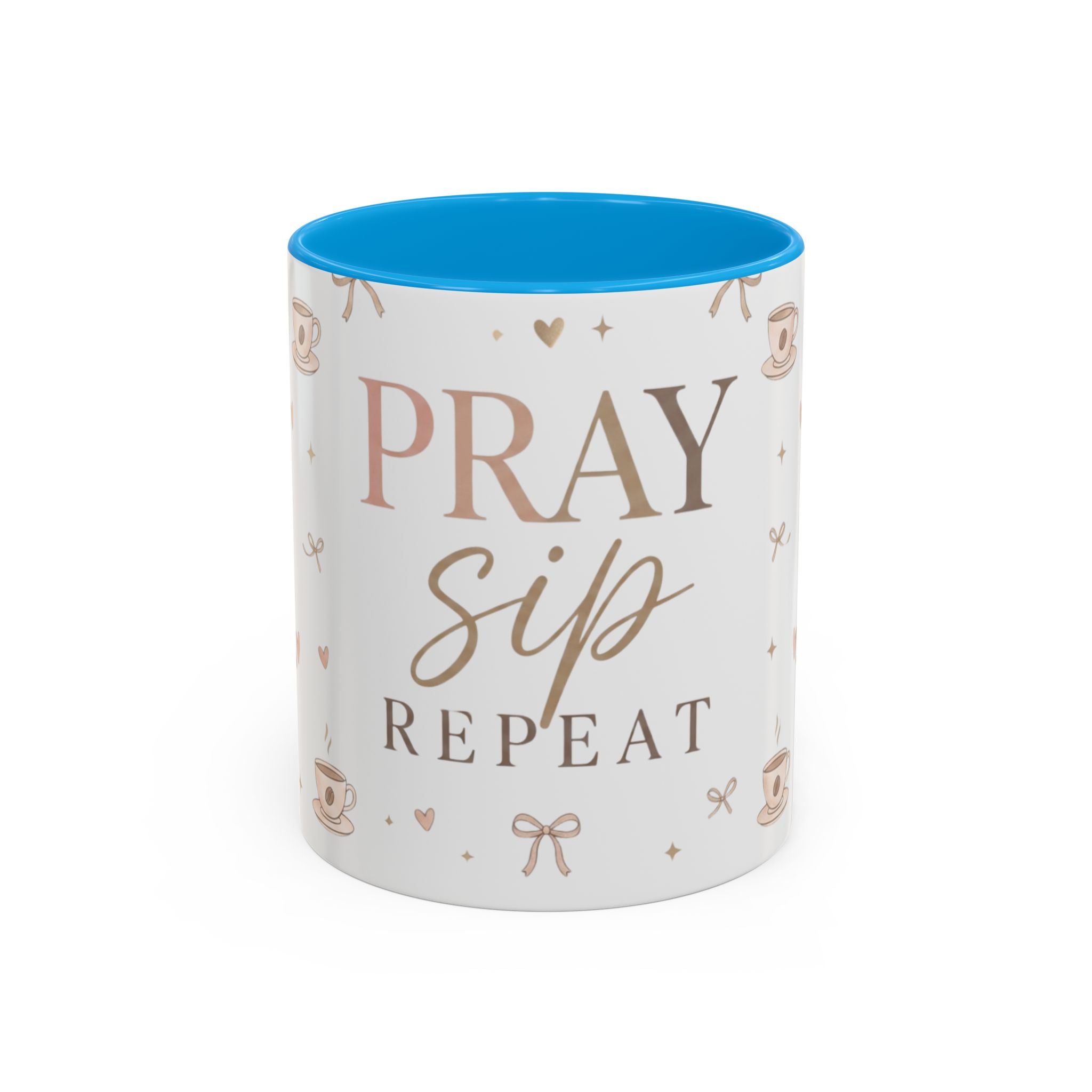 Pray Sip Repeat Coffee Mug — Inspirational Christian Tea Cup (11oz )