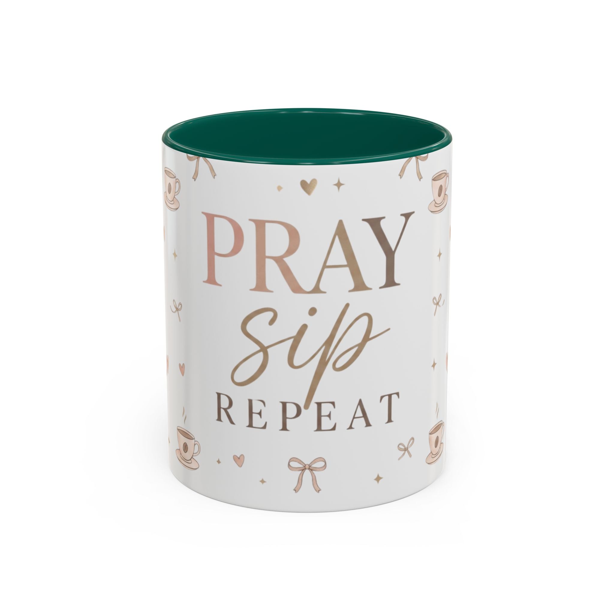 Pray Sip Repeat Coffee Mug — Inspirational Christian Tea Cup (11oz )