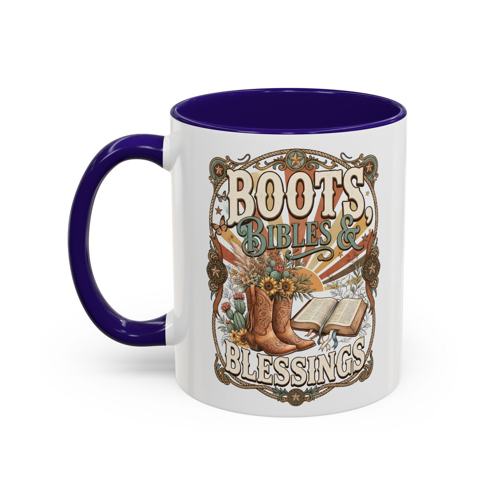 Boots Bibles Blessings Mug — Country Western Coffee Cup (11oz/15oz)