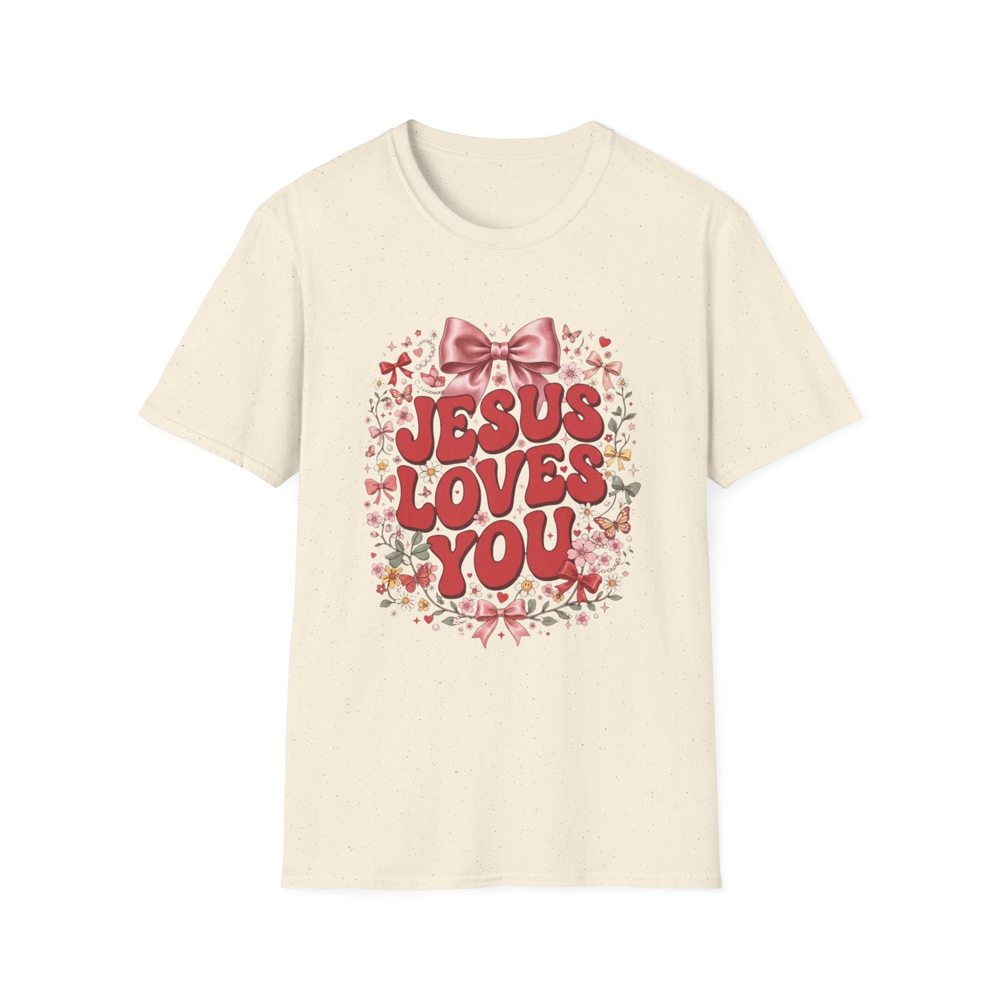 Jesus Loves You T-Shirt — Floral Bow Faith Tee
