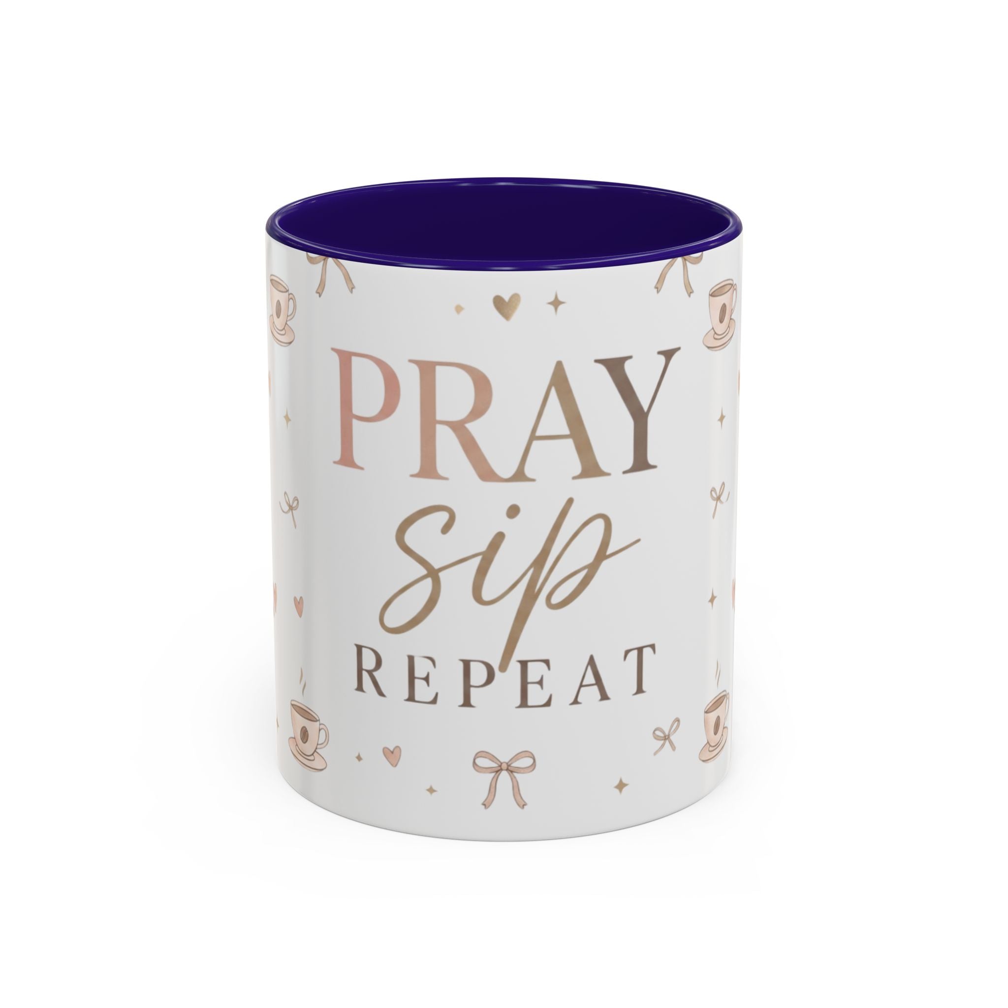 Pray Sip Repeat Coffee Mug — Inspirational Christian Tea Cup (11oz )