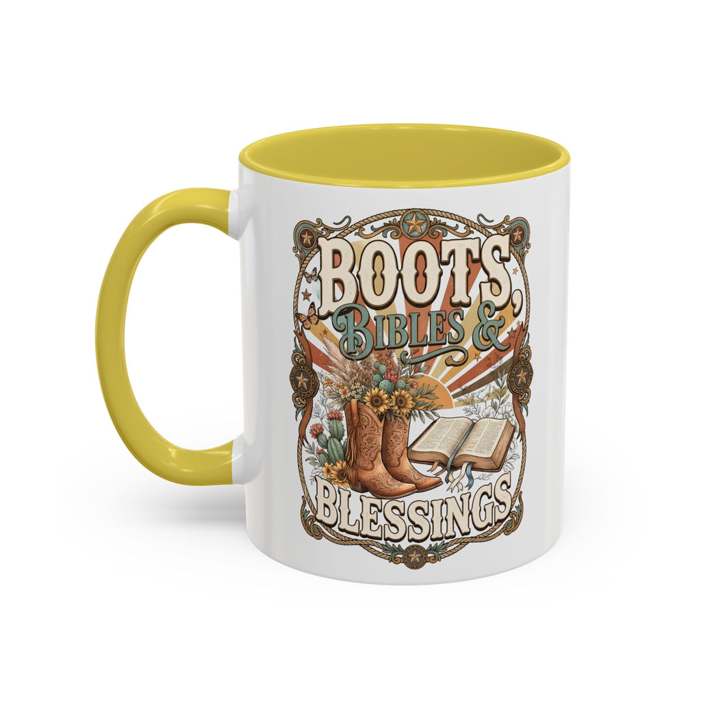Boots Bibles Blessings Mug — Country Western Coffee Cup (11oz/15oz)