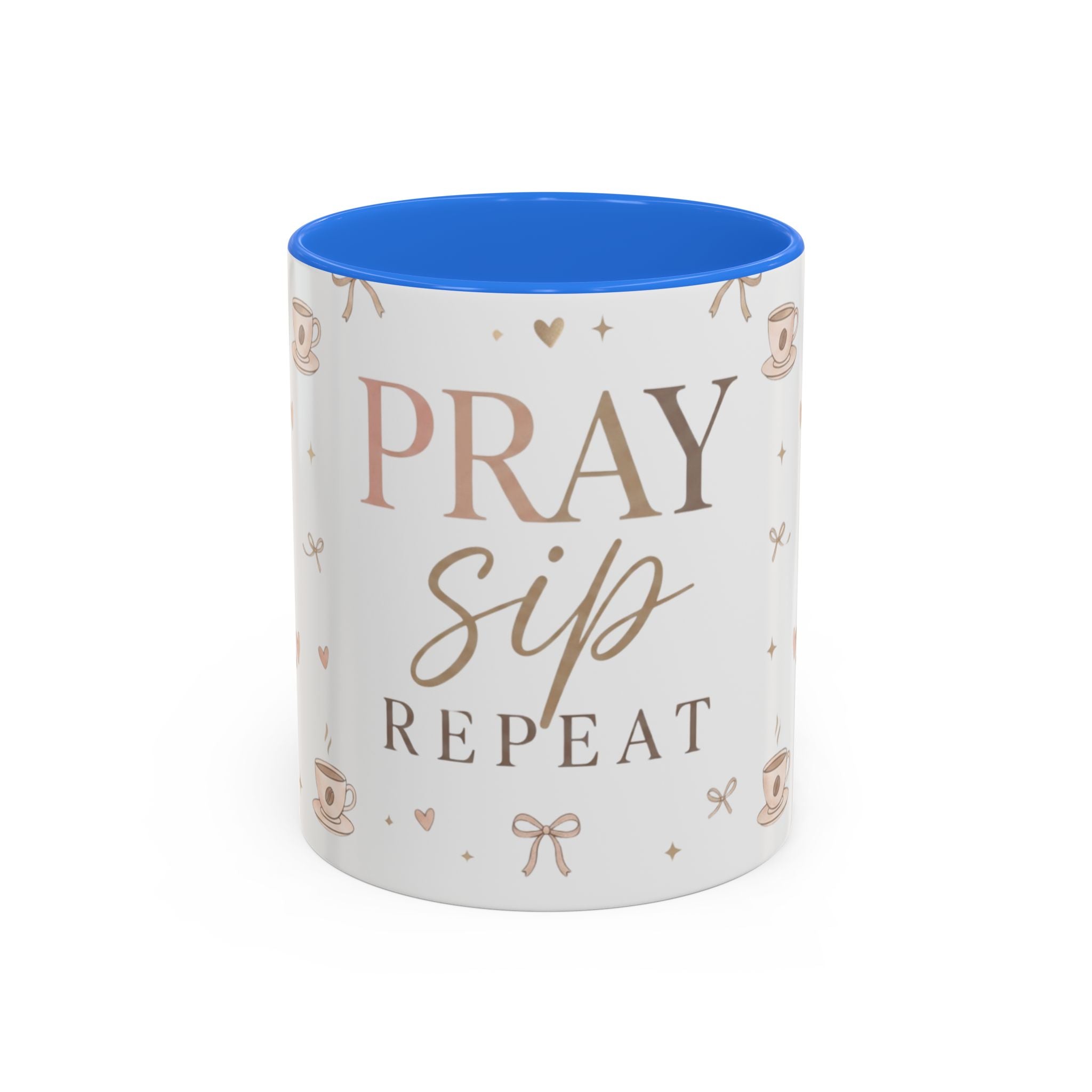Pray Sip Repeat Coffee Mug — Inspirational Christian Tea Cup (11oz )