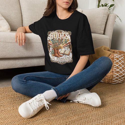 Boots Bibles & Blessings T-Shirt — Western Faith Graphic Tee
