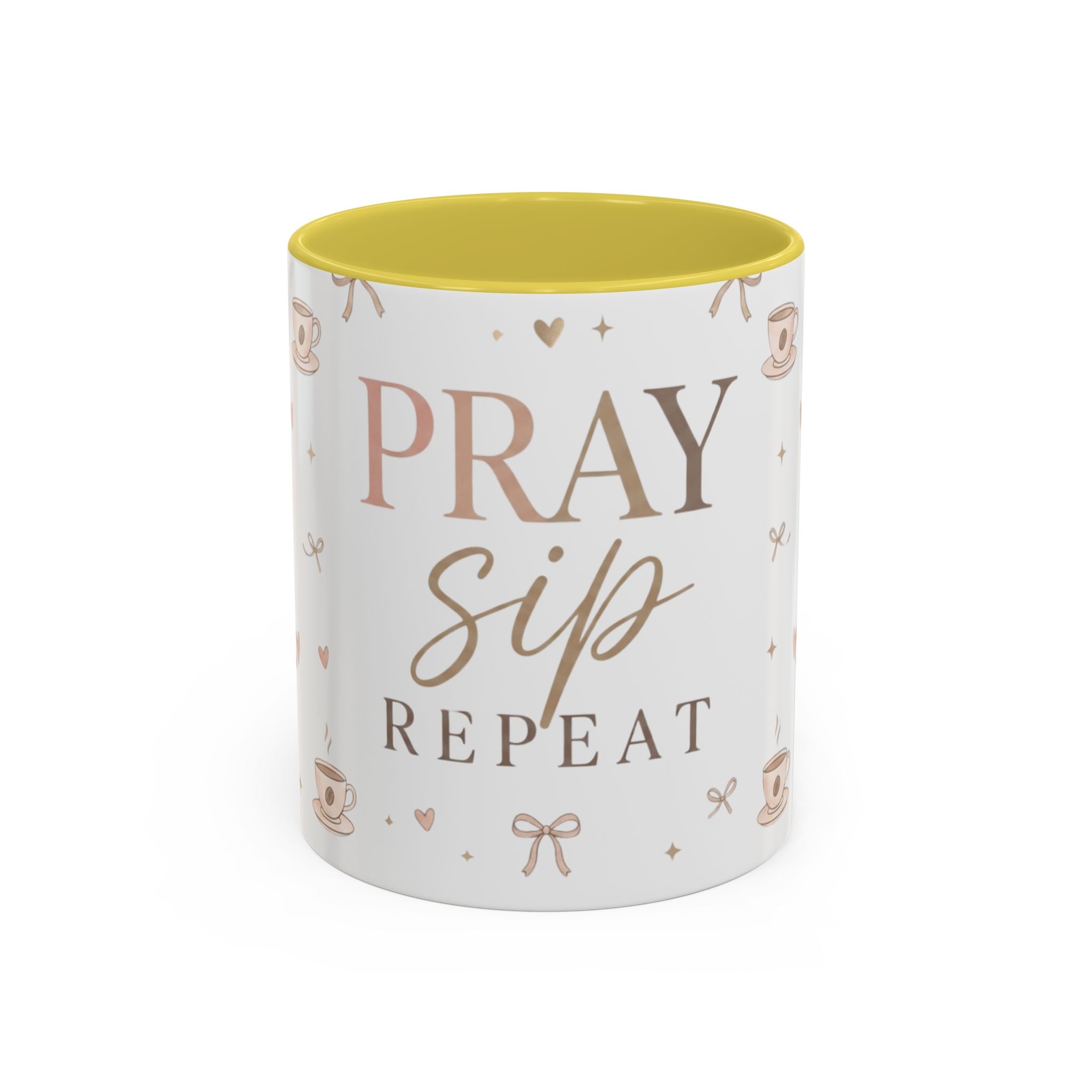 Pray Sip Repeat Coffee Mug — Inspirational Christian Tea Cup (11oz )