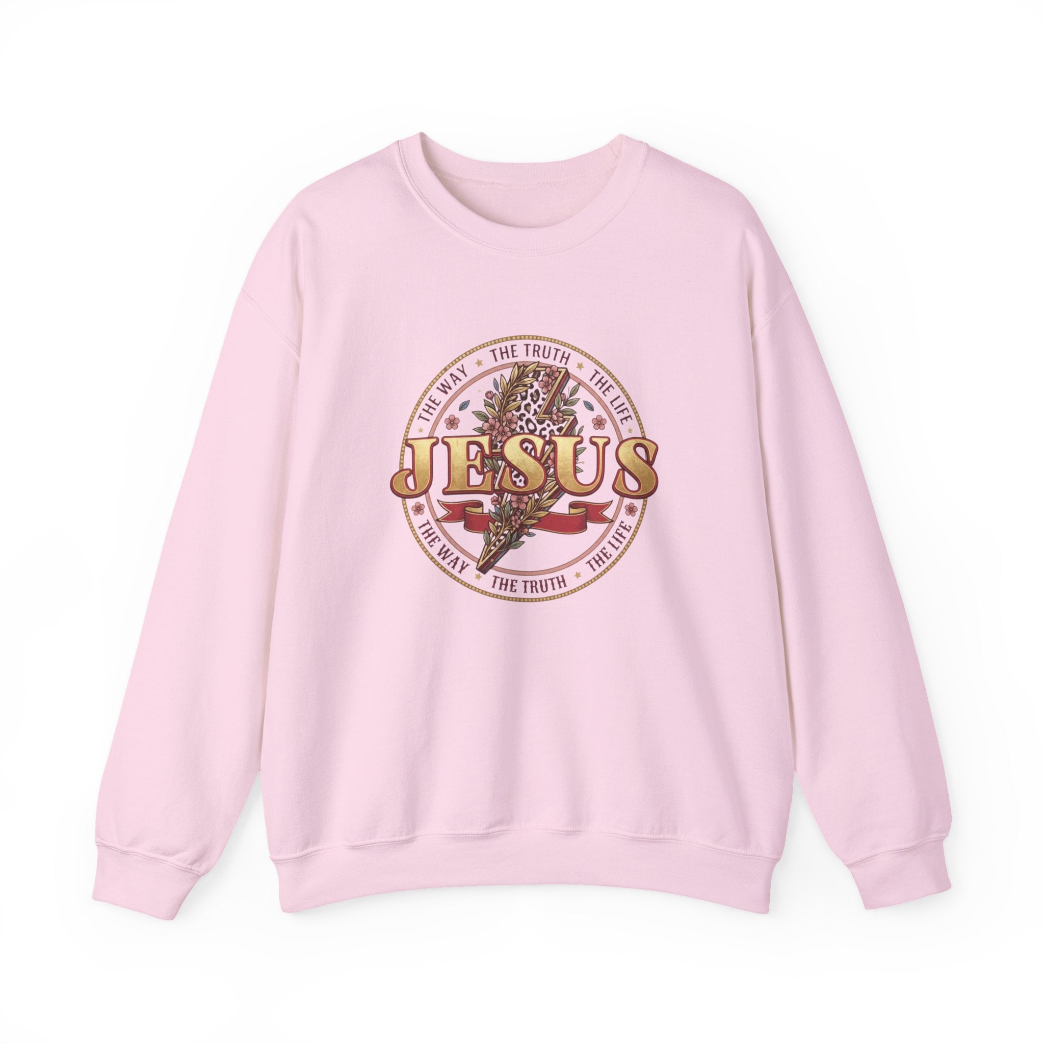 Jesus The Way The Truth The Life Sweatshirt | Christian Crewneck | Faith-Based Unisex Sweatshirt