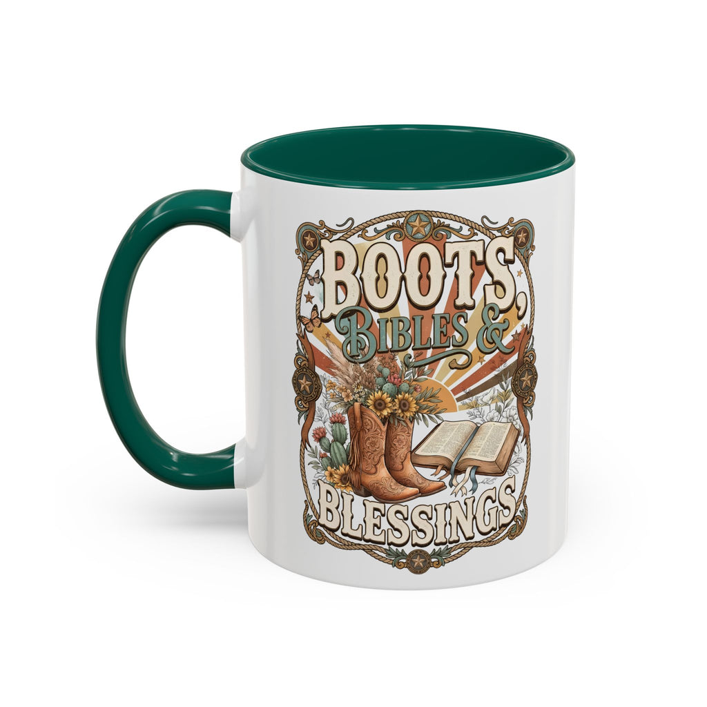 Boots Bibles Blessings Mug — Country Western Coffee Cup (11oz/15oz)
