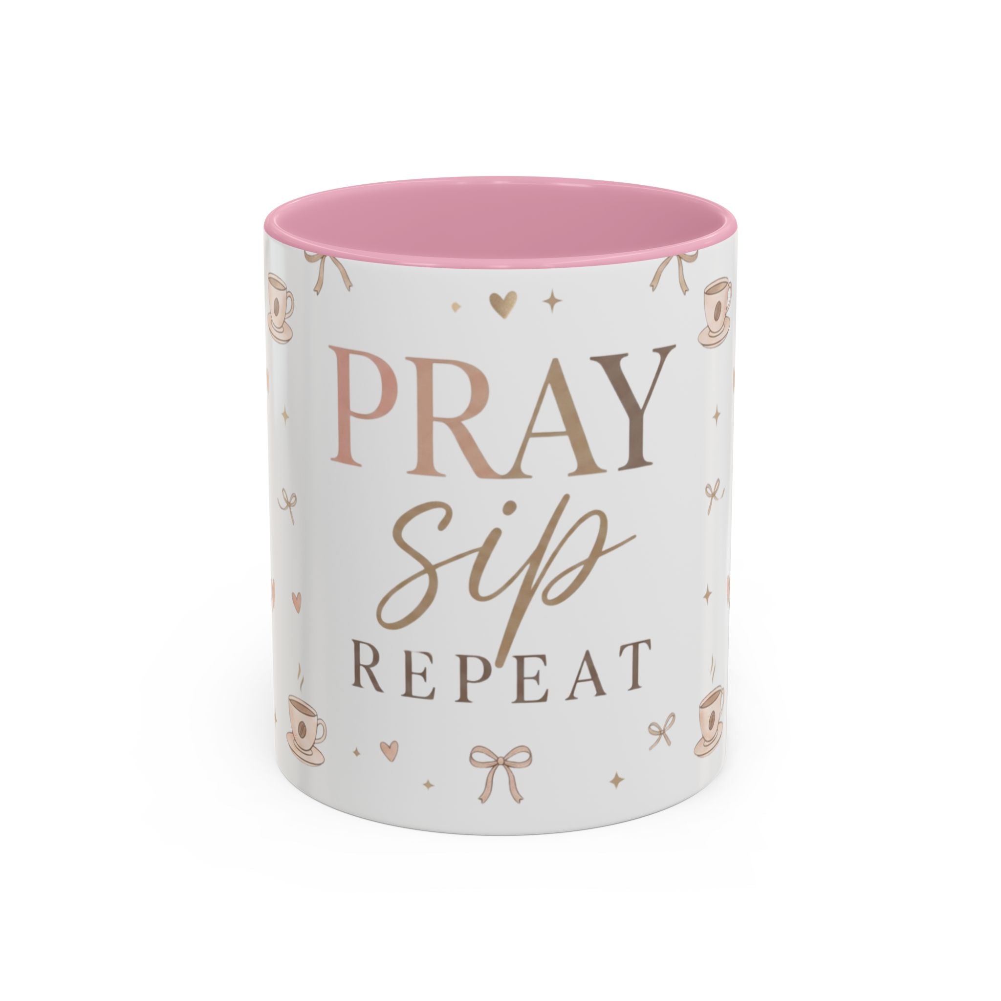 Pray Sip Repeat Coffee Mug — Inspirational Christian Tea Cup (11oz )