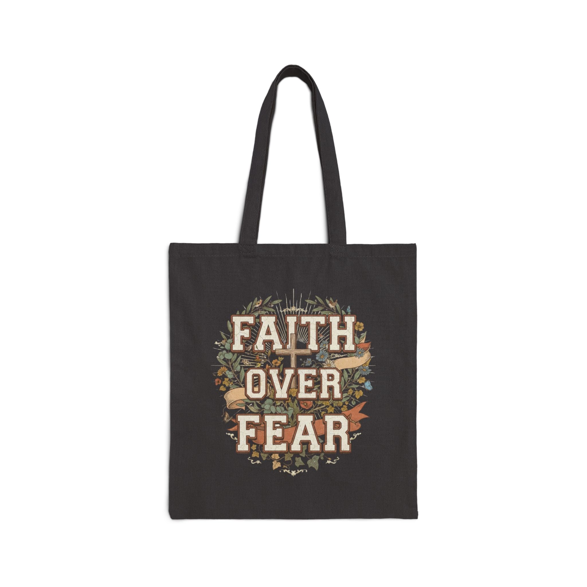 Faith Over Fear Canvas Tote Bag
