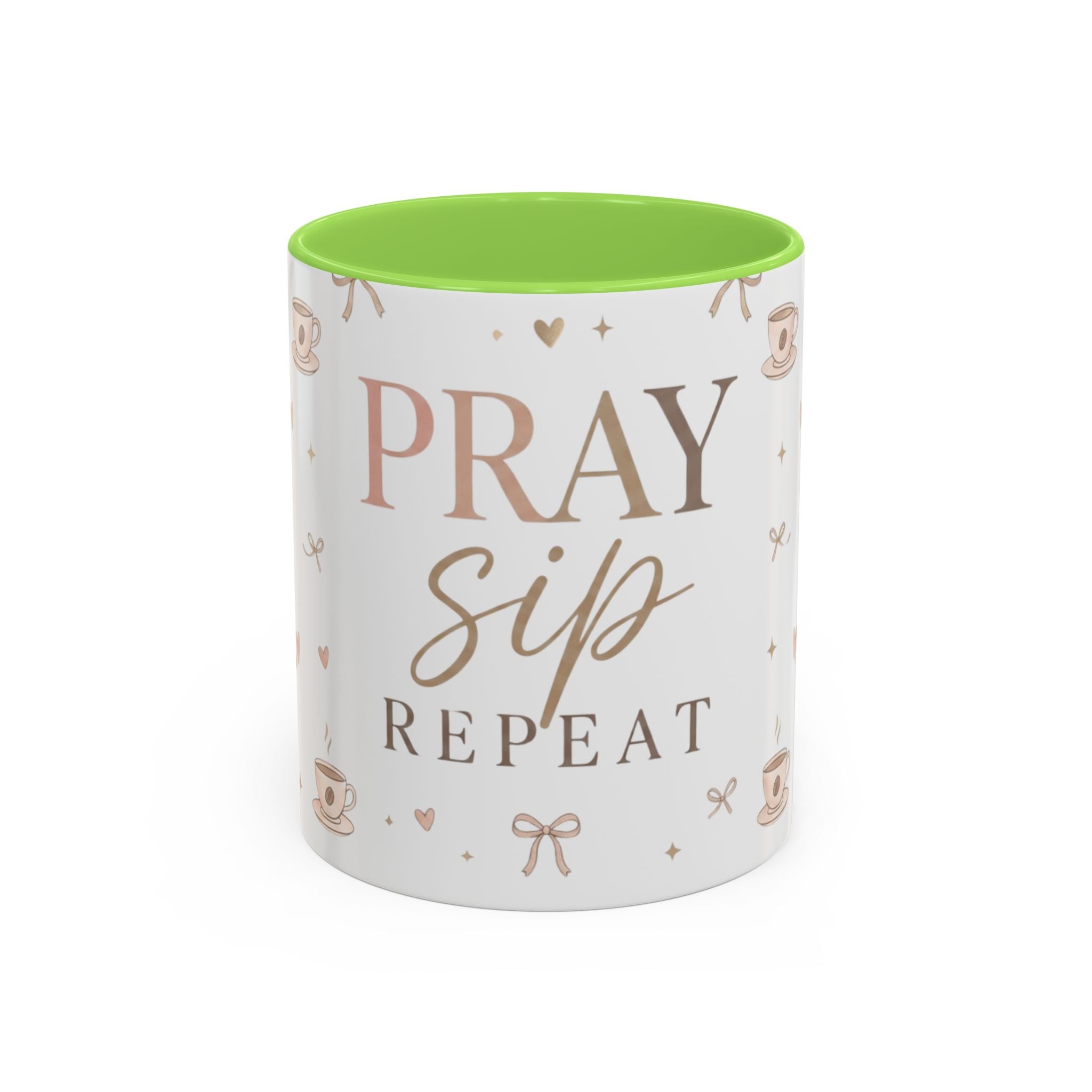 Pray Sip Repeat Coffee Mug — Inspirational Christian Tea Cup (11oz )