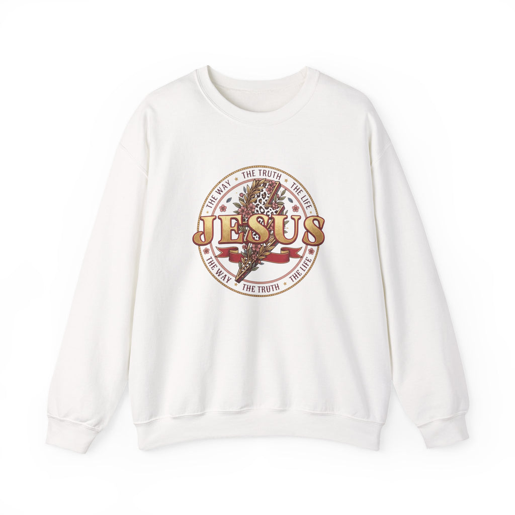 Jesus The Way The Truth The Life Sweatshirt | Christian Crewneck | Faith-Based Unisex Sweatshirt