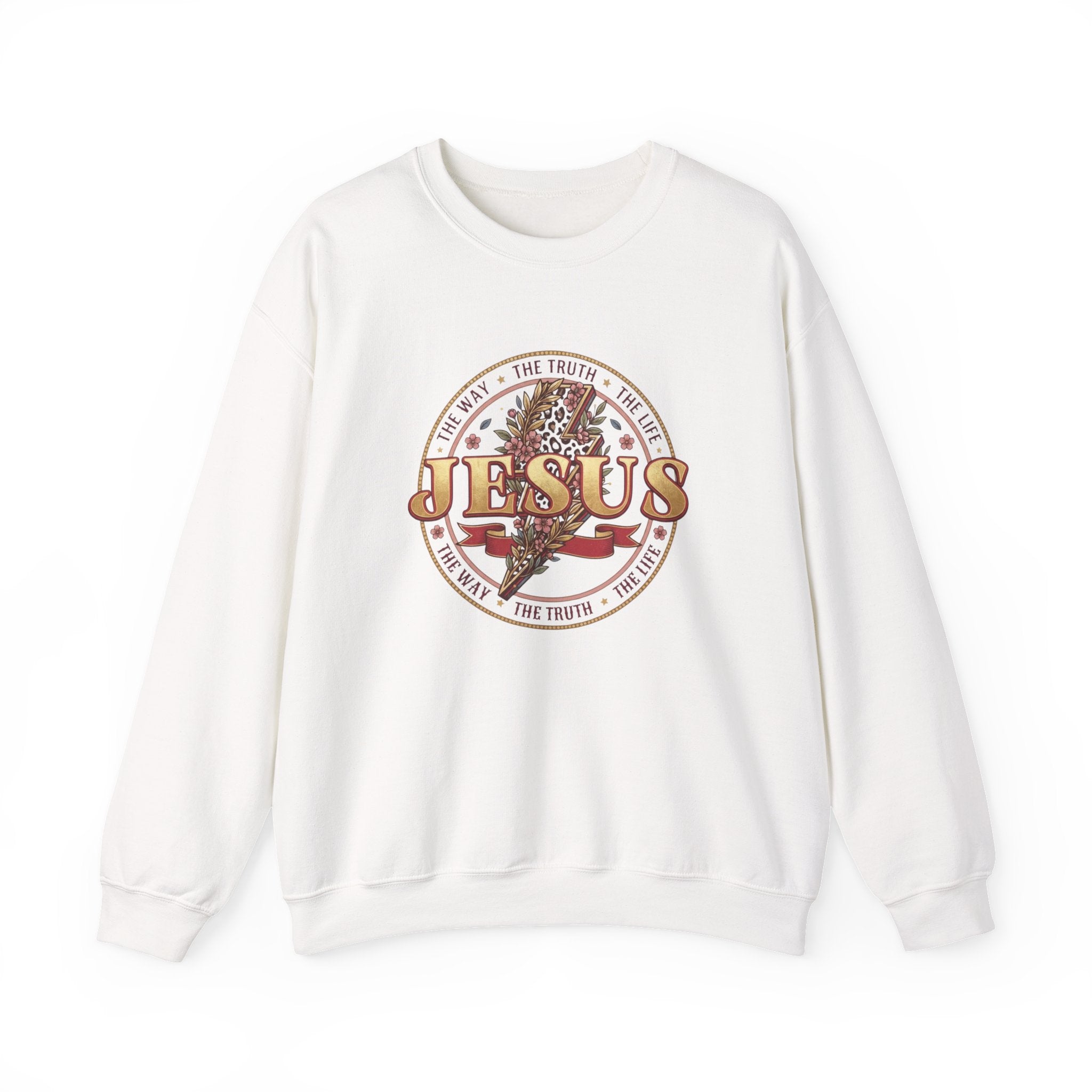Jesus The Way The Truth The Life Sweatshirt | Christian Crewneck | Faith-Based Unisex Sweatshirt