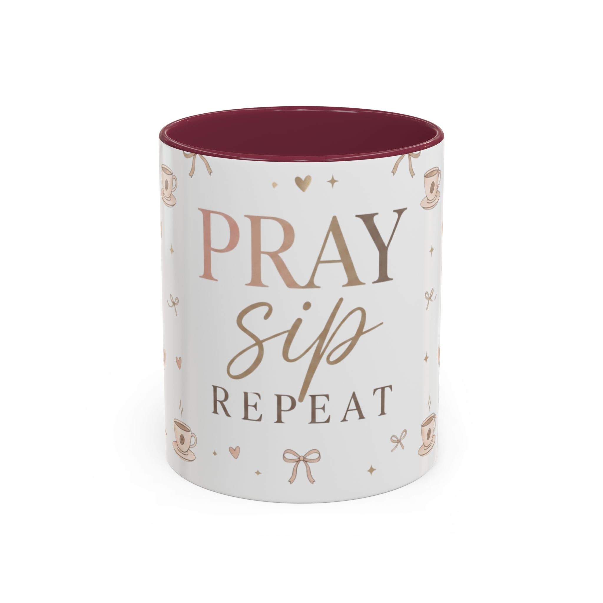 Pray Sip Repeat Coffee Mug — Inspirational Christian Tea Cup (11oz )