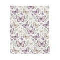 Butterfly Velveteen Plush Blanket — Lavender Floral Throw for Cozy Bedrooms & Gifts