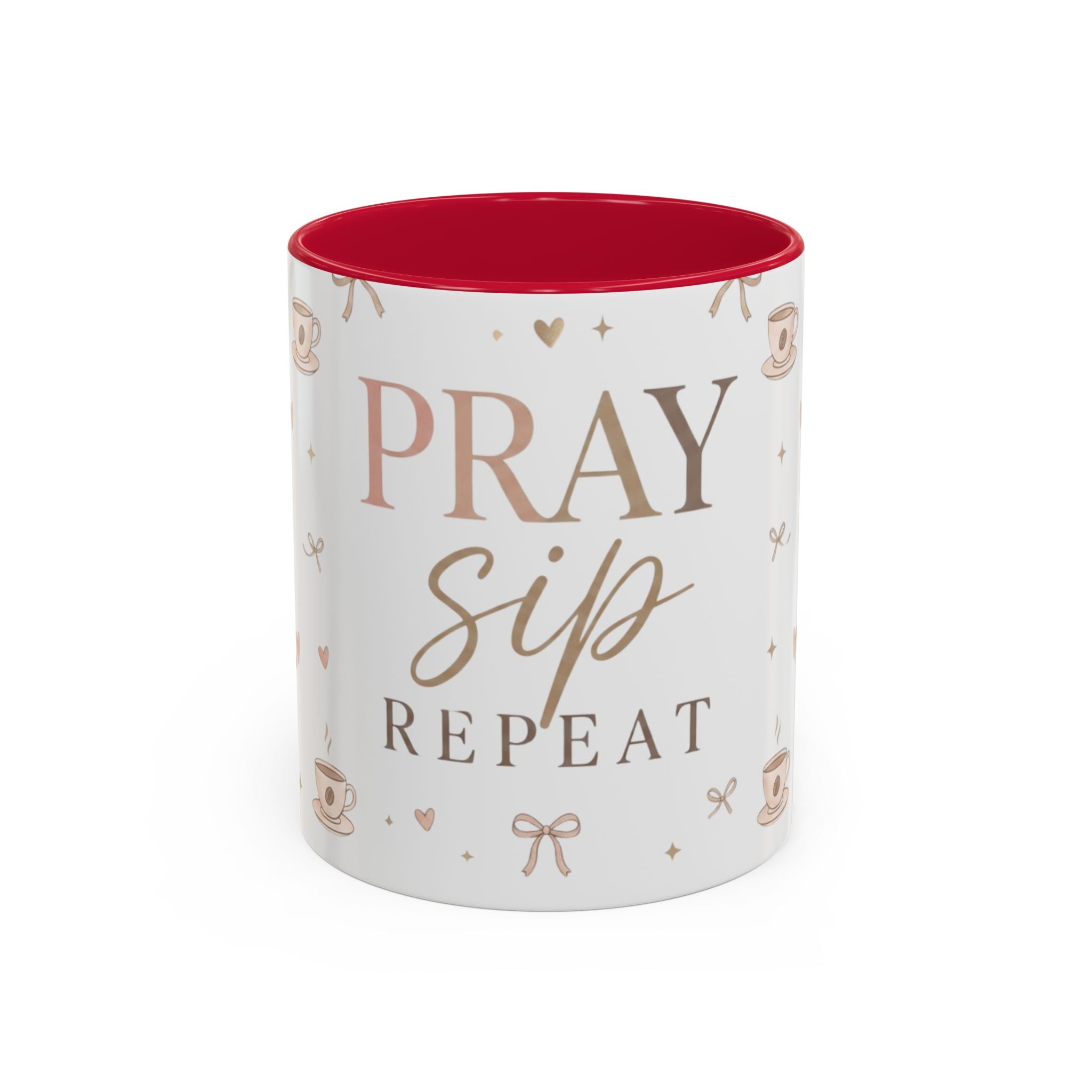 Pray Sip Repeat Coffee Mug — Inspirational Christian Tea Cup (11oz )