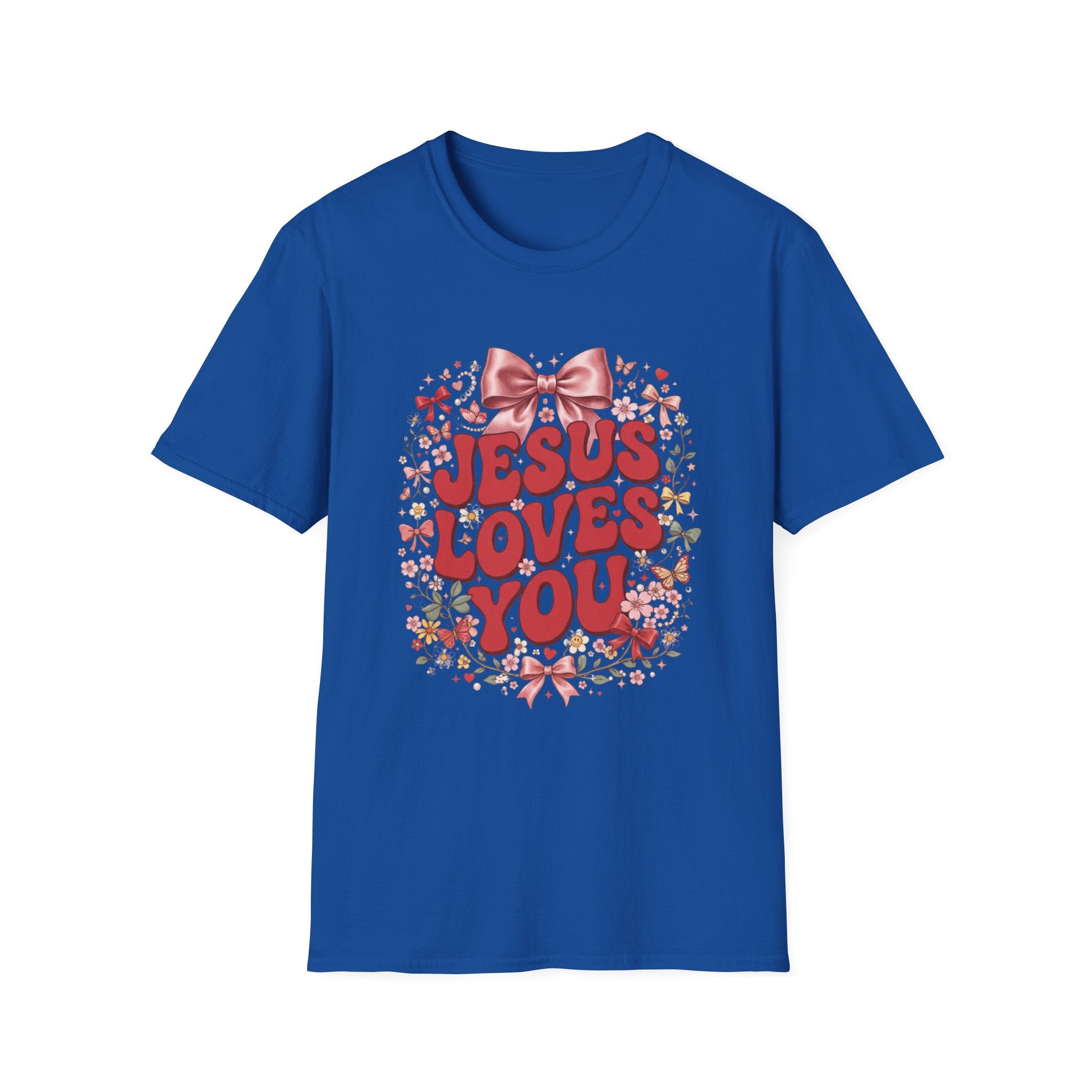 Jesus Loves You T-Shirt — Floral Bow Faith Tee