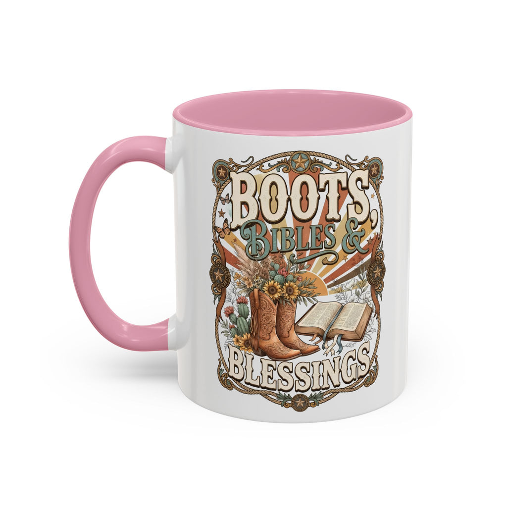 Boots Bibles Blessings Mug — Country Western Coffee Cup (11oz/15oz)