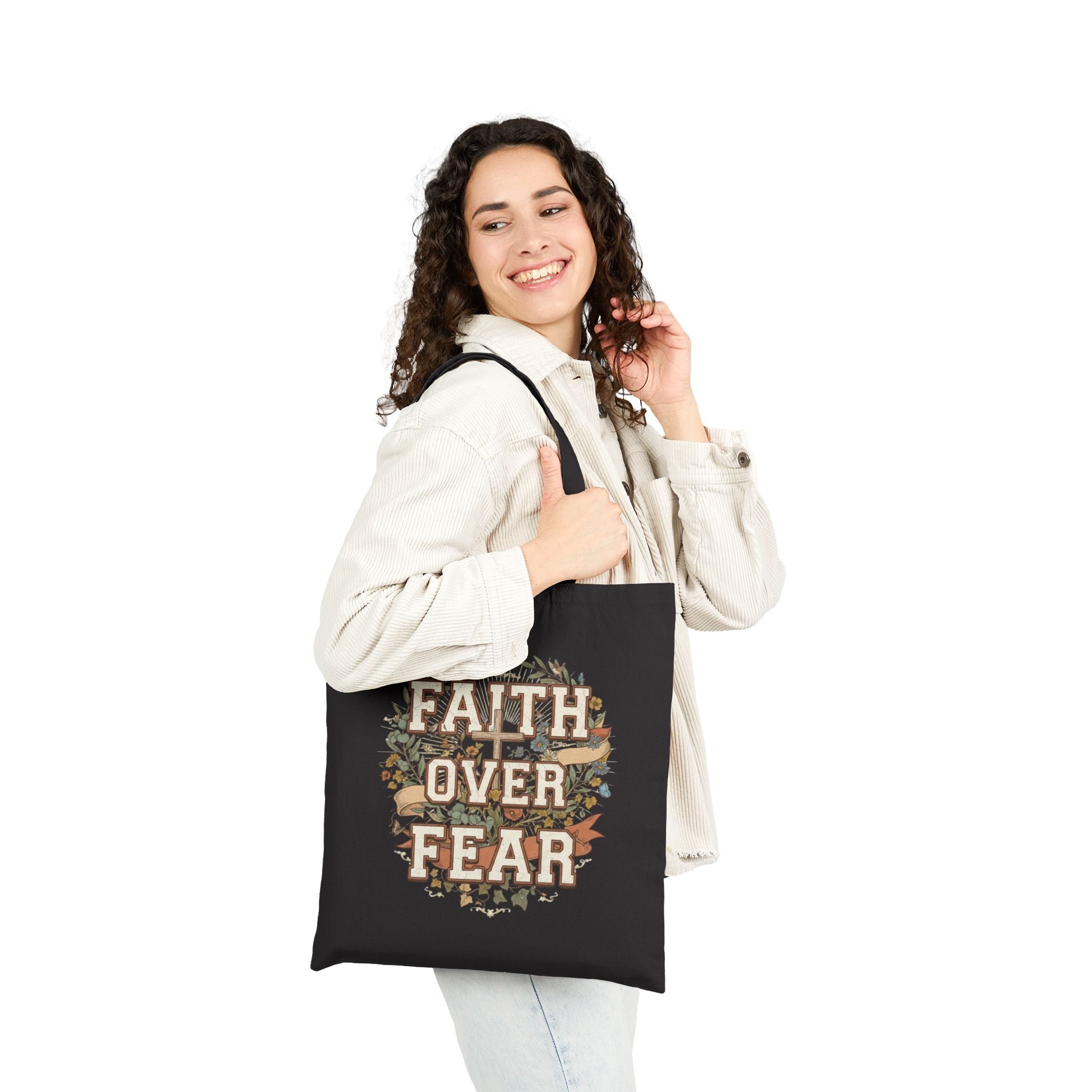 Faith Over Fear Canvas Tote Bag