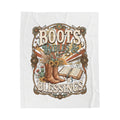 Velveteen Blanket — "Boots, Bibles & Blessings" Cozy Western Throw